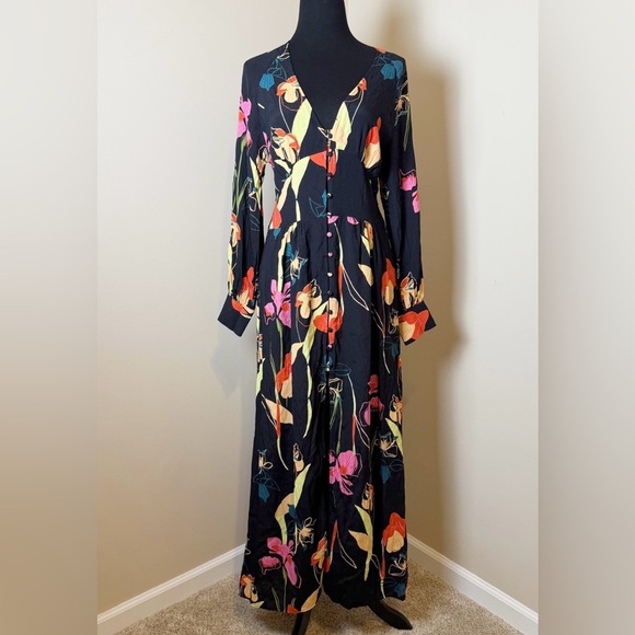🌸 Leith Floral Button-Front Midi Dress | Size Small - Picture 1 of 11
